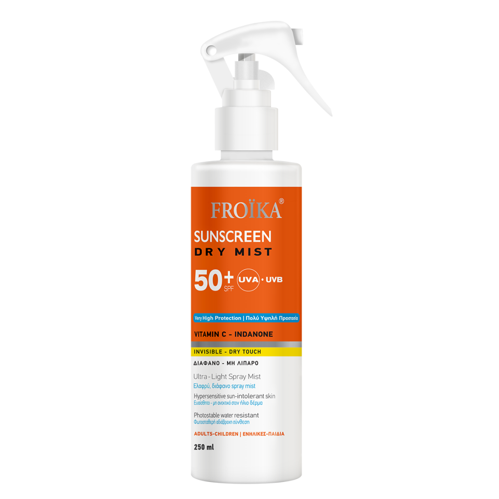 SUNSCREEN DRY MIST SPF 50+ | Froika Ελληνικά Δερμοκαλλυντικά